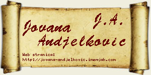 Jovana Anđelković vizit kartica